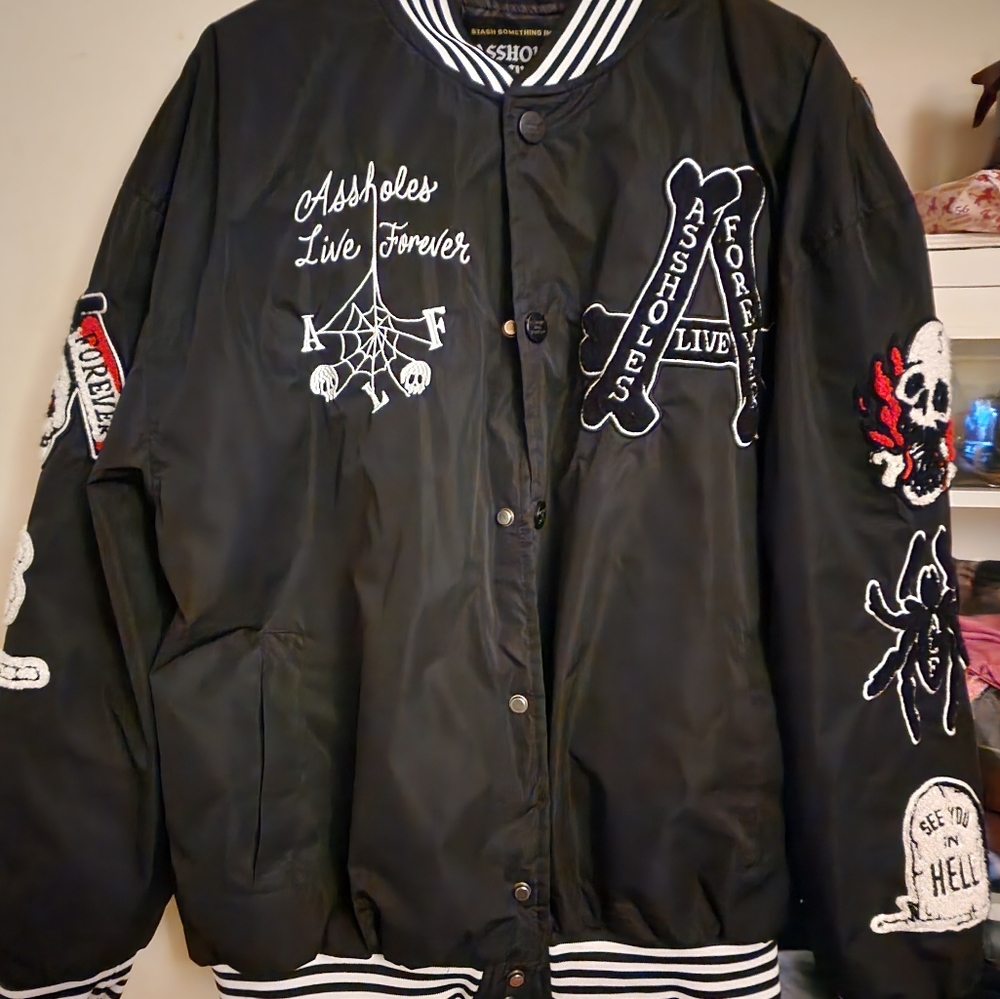 Assholes Live Forever Varsity Jacket (L)